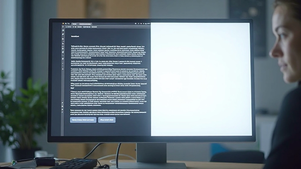 Twee schermen naast elkaar: linker vol tekst en knoppen, rechter minimaal met veel witruimte