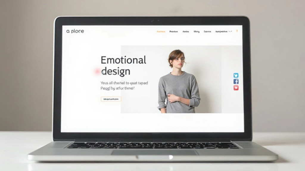 Moderne webpagina op laptop toont symmetrische layout met veel witruimte